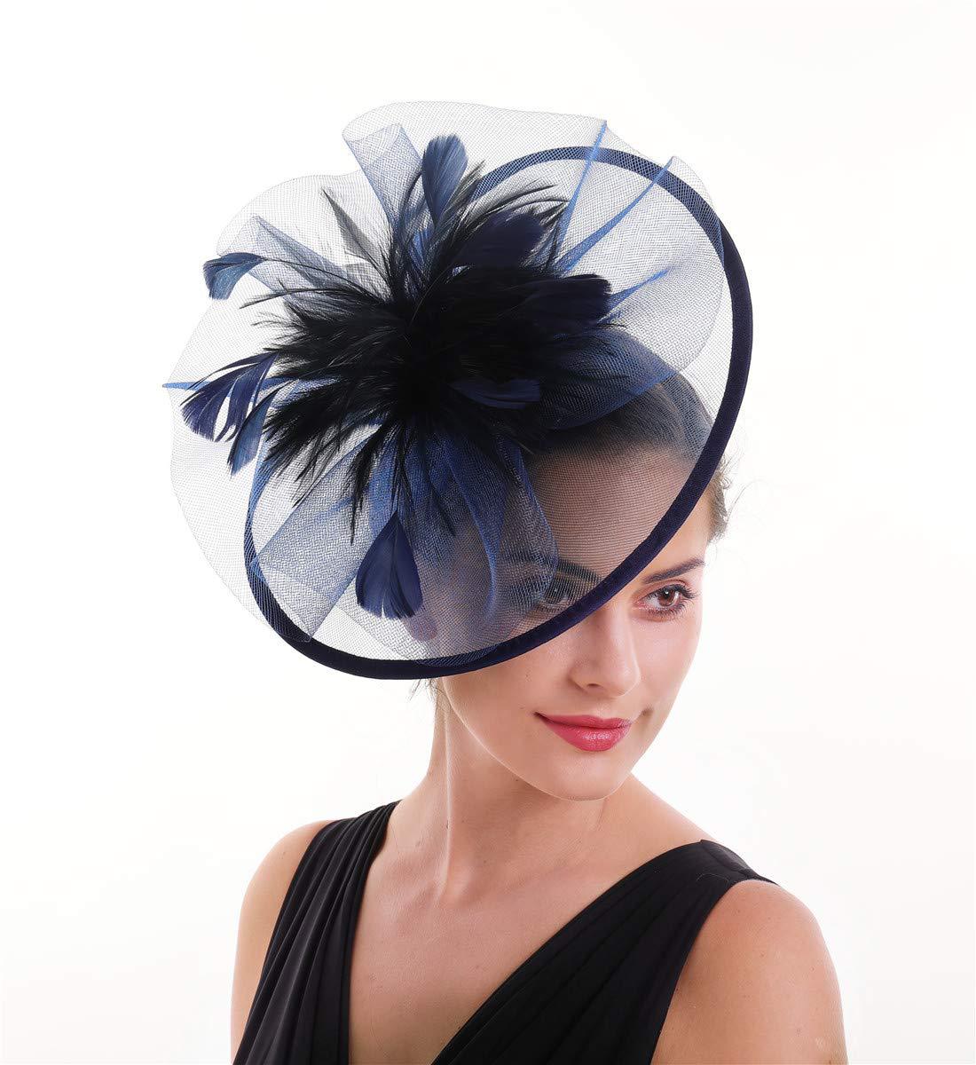 Women'S Fashion Kentucky Derby - Cappello Fascinator di piume da donna