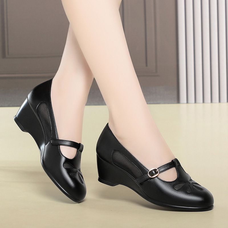 Women'S Fashion Shoes - Scarpe Estive con Zeppa e Rete