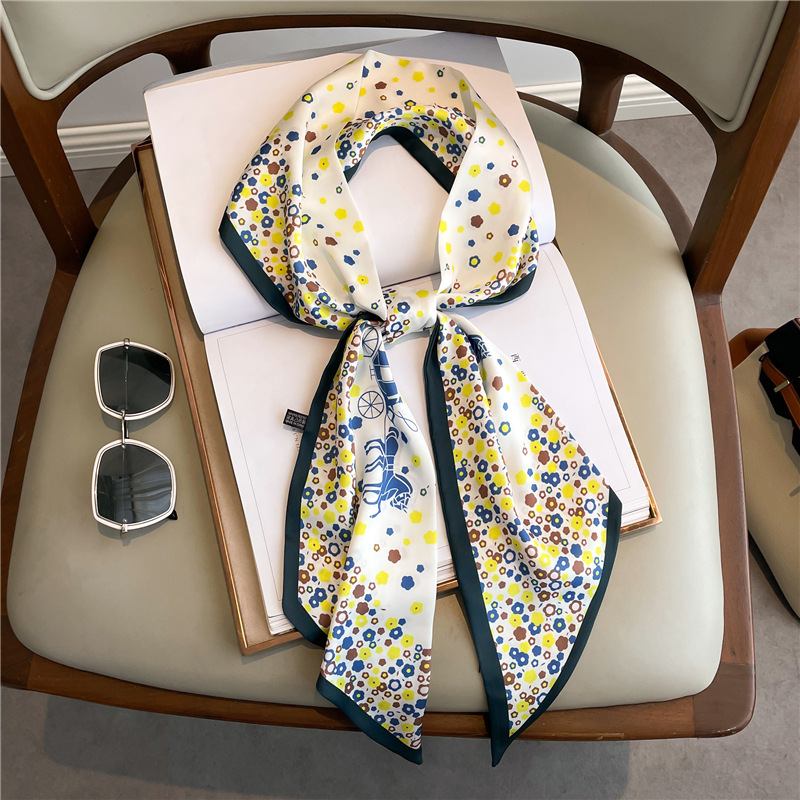 Women Fashion Necktie - Sciarpa Lunga in Seta Stampata alla