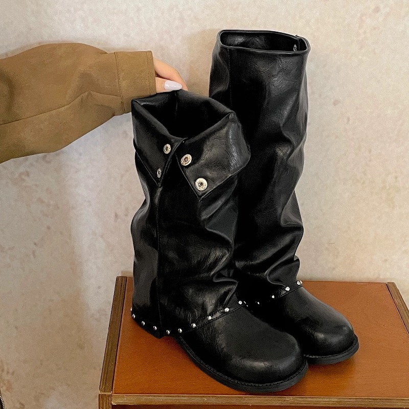 Women'S Fashion Knee High Boots - Stivali alti da donna, modello tubolare